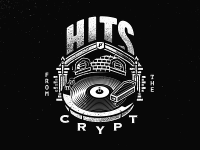Hits From The Crypt - Playlist Graphic coffin grain label playlist record typography vinyl