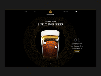 Icon Glassworks - Microsite beer craft glass microsite shopping ui ux