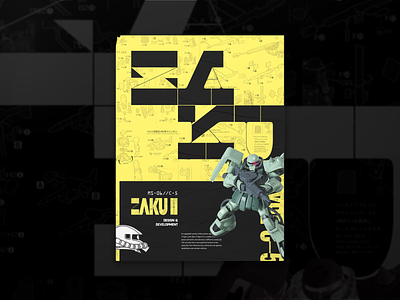 Zaku II - Poster gundam poster posterdesign robot slab typography zaku