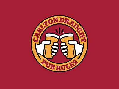 Pub Rules Badge badge beer carlton draught logo pub rules