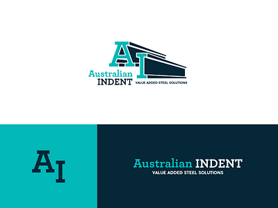 Australian Indent Branding australian blue brand branding indent logo mark navy steel symbol teal words