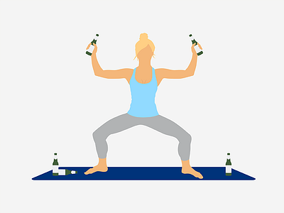 Yoga Drinking 2 beers drinking drunk fitness workout yoga
