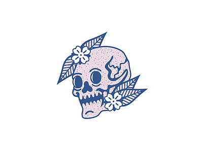 Floral Skull badge design designer illustration k køben køllective monogram