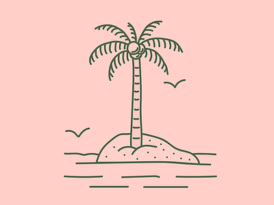 Island Life illustration island koben palm tattoo tree tshirts