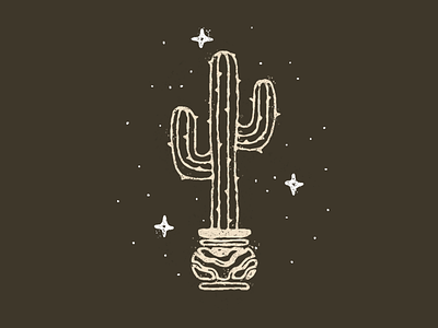 Midnight Cactus cactus drawing illustration midnight stars tattoo