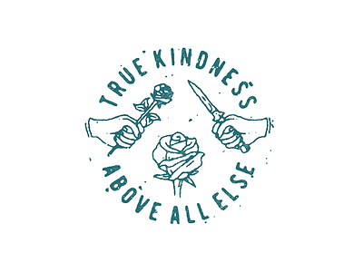 Kindness badge illustration kindness knife logo rose