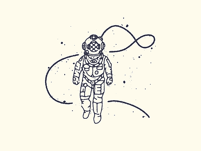 The Diver diver drawing illustration spaceman stars tattoo