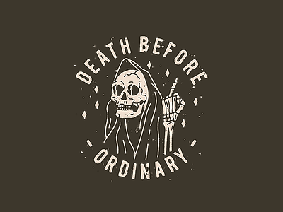 Death Before Ordinary badge koben kobenkollective logo skull stamp tshirts