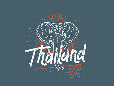 Elephant Man badge elephant holiday illustration tattoo thailand