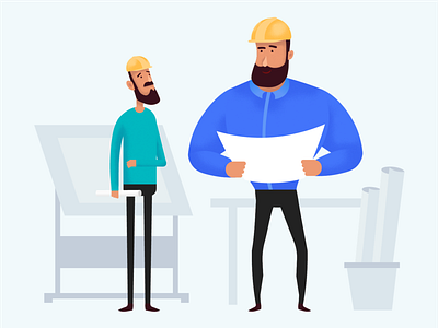 Two Kinds of Architects character illustration flat illustration illustration