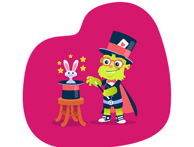 Orbit (Artístico) character illustration mascot website