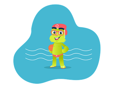 Orbit (Waterpolo) character illustration mascot website