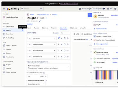 Updated product navigation analytics chart data design menu navigation product ui visualization