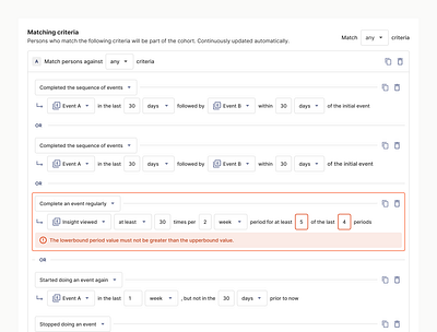 Cohort Builder analytics builder cohort data design product ui ux