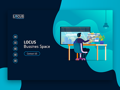 Locus Space agency design illustration interface ui ux web