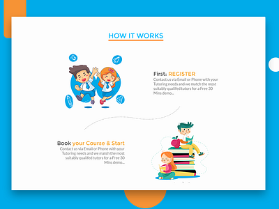 Learn From Home - How it works Section agency app design education howitworks interface kids mobile mobile app ui ui ux ux web