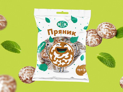 Packaging for cookies amazing art branding character design fascinating fun graphic design green illustration mint pack package packaging the best top white