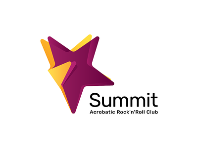 Summit acrobatic art branding child children club dance design graphic design identity illustration logo logotype mark purple rocknroll sign sport symbol yellow