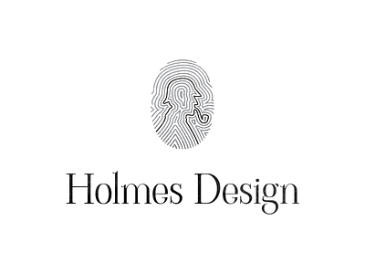Logo for Holmes Design Studio art branding contour design face fingerprint graphic design holmes illustration logo logodesign logotype mark shape sherlock sign silhouette studio vector