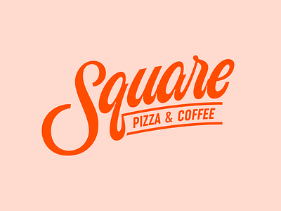 Square | Pizza and Coffee art black brand branding coffee design graphic design hand drawn identity lettering logo logo design logotype pizza shape square vector white