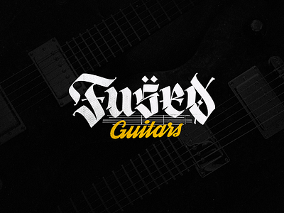Fused Guitars black branding crafted design fused graphic design guitars identity lettering logo logotype music vector yellow