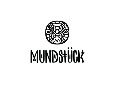 Logo for Mundstück Lounge Bar art bar black branding brush des design graphic design hookah identity lettering lines loft logo logotype mark vector white wordmark
