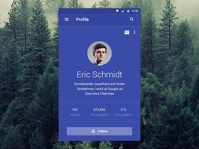 Material Designed profile app android material design profile app social network
