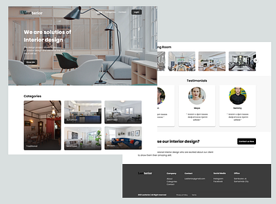 Landing page interior design