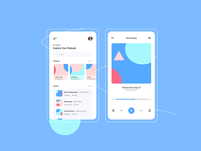 Podcast App graphic design ui
