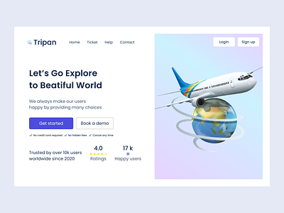 Tripan Header Travel Web design headertravelweb ui ux website