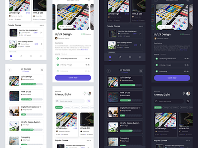Classes - Online Course Mobile App - Light & Dark