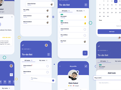 To Do List | Roommates App app design profile to do list typography ui ux