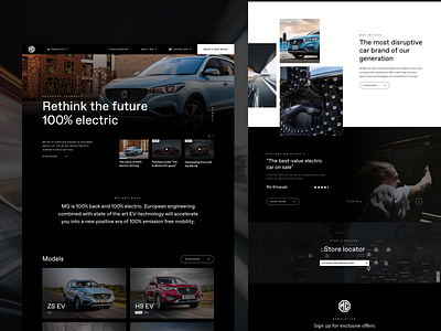 Landingpage Concept MG cars interface landingpage mg ui ux web webdesign website