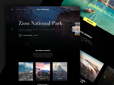 The Traveler design interface landingpage photograpy travel typogaphy ui webdesign website website concept