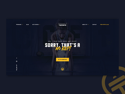 Crossfit 404 Page That's A No Rep 404 404 error page 404 page crossfit dark ui design fitness fitness center gym gymnastic interface landingpage ui webdesign website