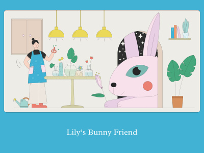 Lily's Bunny Friend graphic design illustration