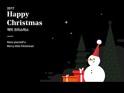 Christmas Card Black christmas christmas card korea snowman winter