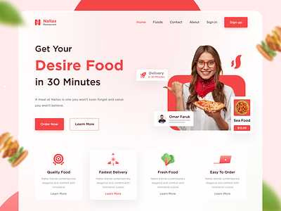 Restaurant landing page food food and drink food illustration foodie landing page landingpage restaurant uidesign web site web ui website design