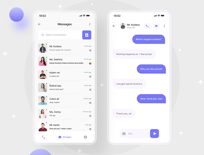 Messaging app chat message mobile app mobile app design ui design ux desin web ui