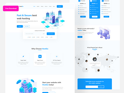 Hosting landing page UI design