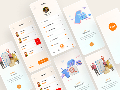 Food delivery app 2022 3d buy food delivery app ecommerce food illustration mobile app new app design trendy ui