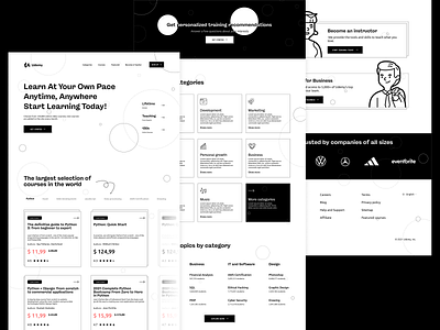 Udemy redesign concept black white clean concept courses design desktop graphic homepage landing page landingpage mainpage minimal redesign simple study ui ux web website