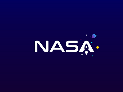 redesign nasa logo app branding creative logo design logo minimalist modern modern logo nasa negative space logo rocket vector