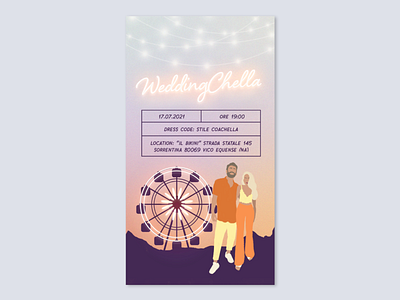 Wedding Chella Invitation Design coachella design graphic design illustration invitations save the date wedding