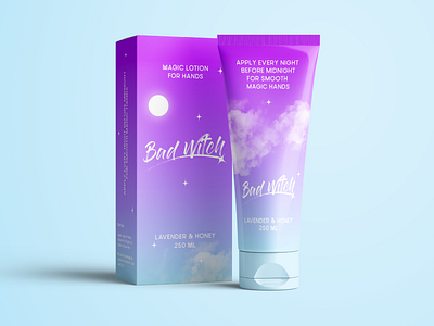 Witchy Hand Lotion Packaging Design beauty brand branding cosmetics design graphic design hand lotion illustration packaging witchy