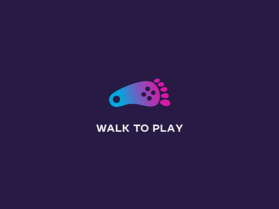 Walk to play joystick logo logodesign minimal play walk