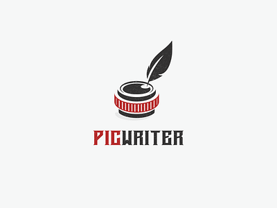 Picwriter book branding clever design illustration logo logodesign minimalistic picture picturebook writer