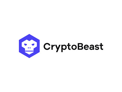 CryptoBeast clever crypto currency design geometric gorilla iconic logo logodesign minimalist minimalistic trading