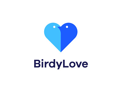 BirdyLove bird birds clever dating design heart iconic logo logodesign love meeting minimalist minimalistic