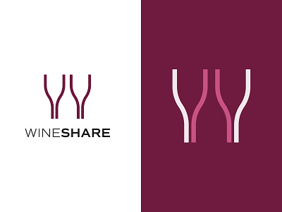 WineShare brewery clever design drink iconic logo logodesign minimalist minimalistic wine